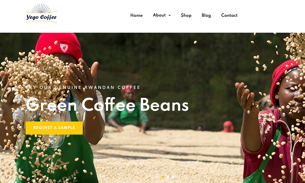 Yego Coffee website homepage screenshot